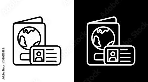 Visa White Icon Set Design 