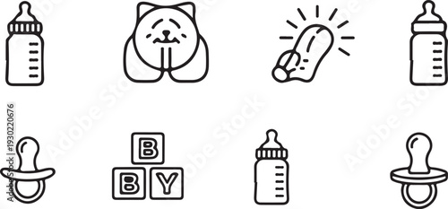 Baby care icons and symbols