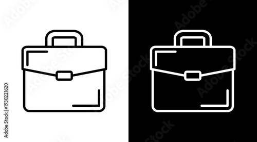Briefcase White Icon Set Design 