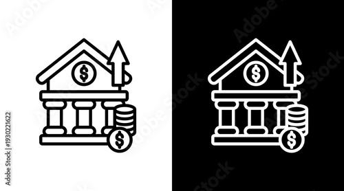 Investment White Icon Set Design 