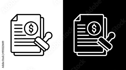 Contract White Icon Set Design 