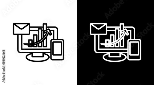 Marketing White Icon Set Design 
