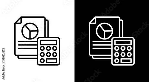 Budget White Icon Set Design 