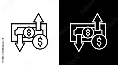 Finance White Icon Set Design 