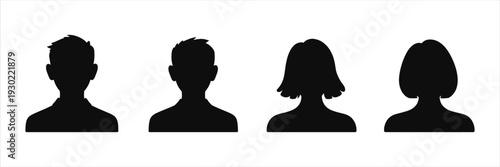 Silhouette user icons representing different people and diversity