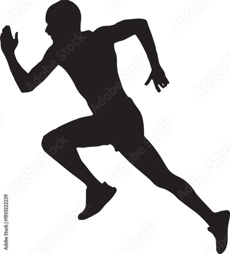 Running Silhouette Vector – Male and Female Runner Outline Clipart for Fitness and Sports Design