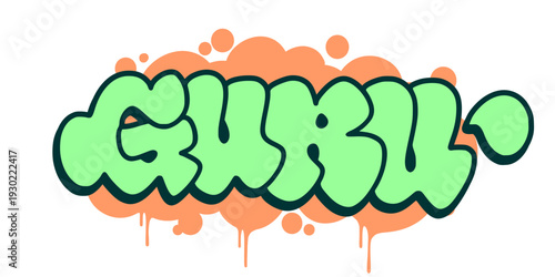 Creative Mentor Guru Branding in Expressive Urban Throw Up Style.