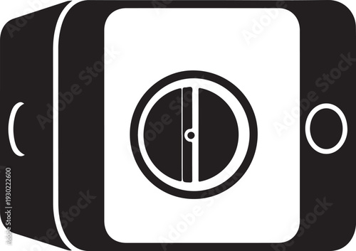 Smart watch front view vector icon showing digital interface display on wrist device for health tracking fitness monitoring and connectivity