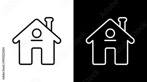 Home White Icon Set Design 