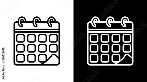 Calendar White Icon Set Design 