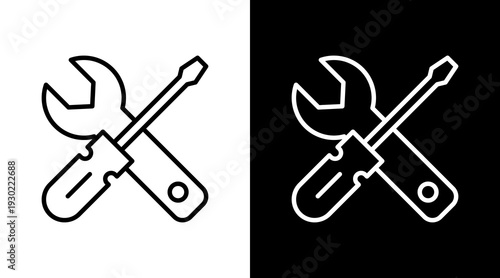 Setting White Icon Set Design 