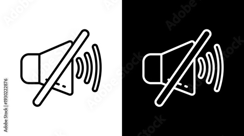 Mute White Icon Set Design 