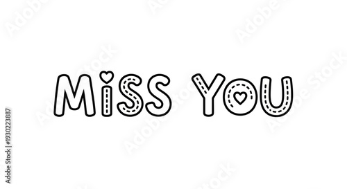 Cute Miss You Text with Hearts and Dots - Expressing Longing and Affection