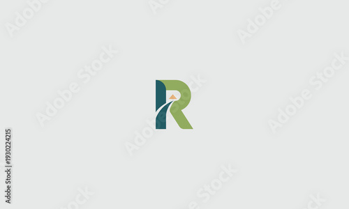 Abstract logo design featuring the letter r with a leaf element