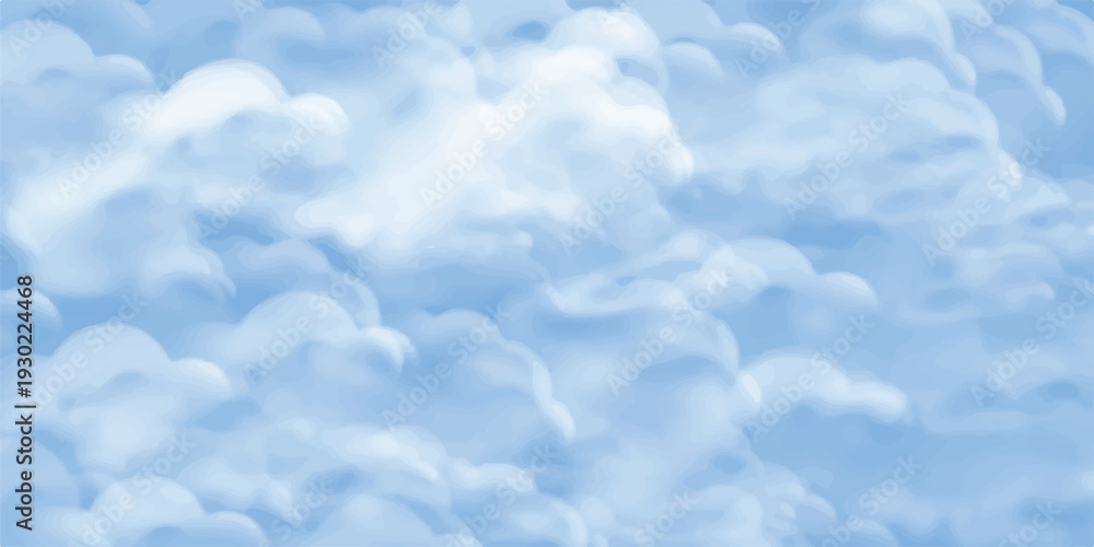 Fototapeta premium Blue sky with fluffy white clouds on a sunny day