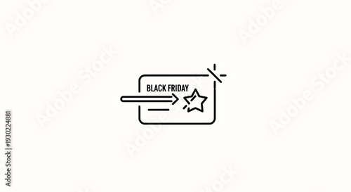 Black Friday Sale Icon: Star Reward and Arrow for Discount Shopping