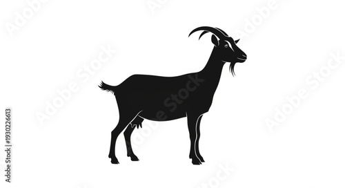 Black Silhouette of Standing Goat.