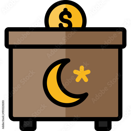 infaq icon illustration design with filled outline