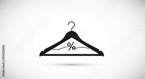 Black Clothes Hanger with Percentage Sign - Sale and Discount Concept