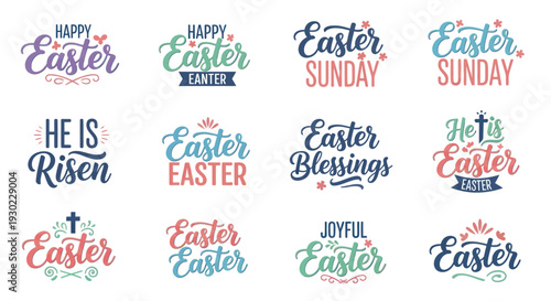 Happy Easter Hand Lettering Collection - Religious and Festive Greetings