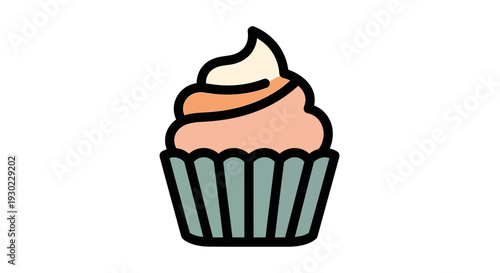 Sweet Cupcake with Swirled Frosting