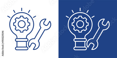 Aptitude Blue And White Icon Style Collection