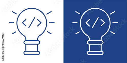 Development Blue And White Icon Style Collection