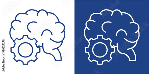 Intelligence Blue And White Icon Style Collection