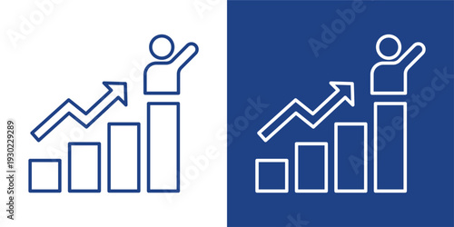 Achievement Blue And White Icon Style Collection