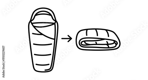 Sleeping Bag Rolled Up for Camping and Hiking Storage