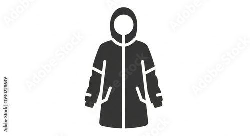 Black Winter Coat with Hood.