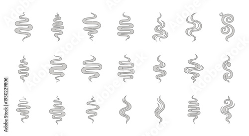 Collection of Swirling Smoke Wisps and Steam Puffs Icon Set