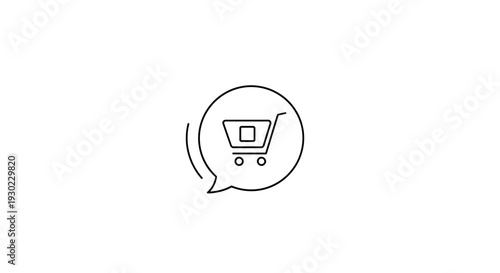 Free Download Shopping cart icon inside speech bubble, online shopping concept - GFXLoad