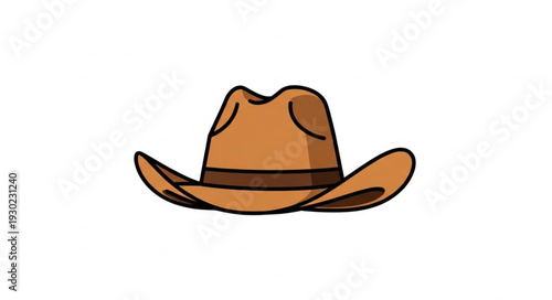 Brown Cowboy Hat Illustration Isolated.