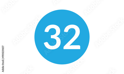 abstract bullet point number 32 on blue circle design.