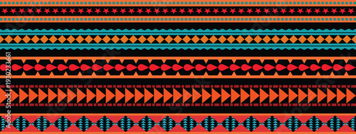 Set of african tribal motive border. lines in doodle. african style great for textiles art web banner. Ethnic border style vector seamless pattern. geometric motif. mexico or african print design art.