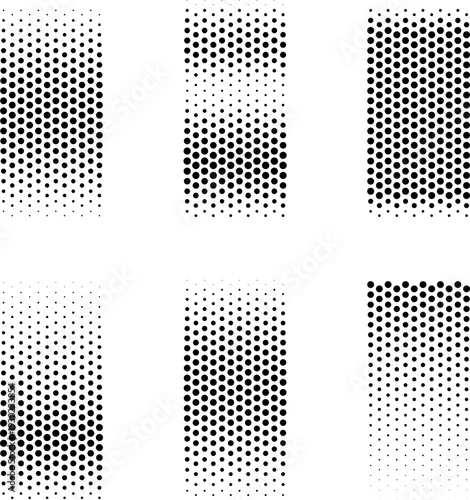 Vector Halftone Pattern Dots Set - Gradient Monochrome Textures for Graphic Design