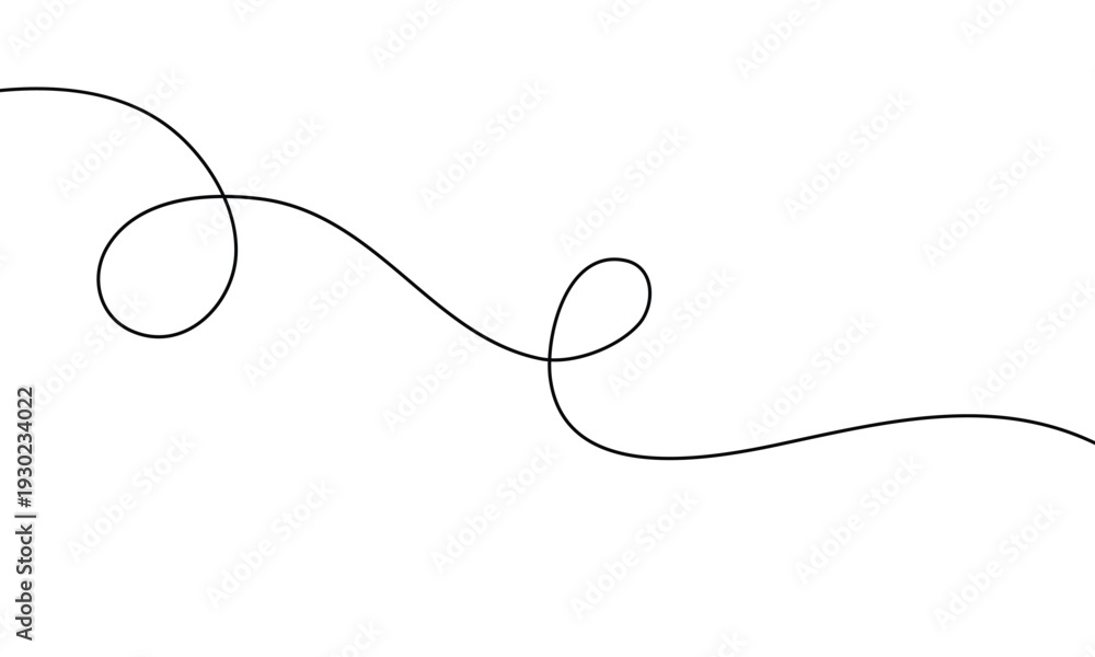 Obraz premium abstract simple black curly line design.