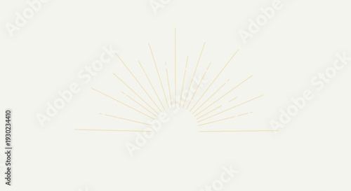 Minimalist Sunrise Icon with Golden Rays on Cream Background