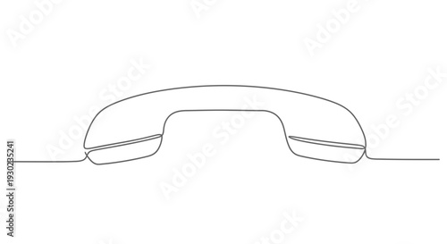 Minimalist single line drawing of a telephone receiver, communication concept
