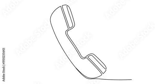 Minimalist Line Art of a Classic Telephone Handset, Retro Communication Icon