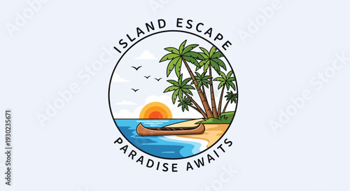 Island Escape Paradise Awaits Tropical Scene.