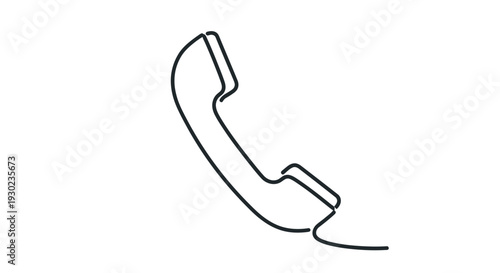 Minimalist Line Art of a Classic Telephone Handset