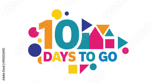 Colorful graphic displaying 9 days to go with bold typography and vibrant colors