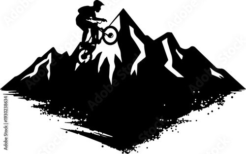 Dirt Bike Adventure Mountain Landscape silhouette