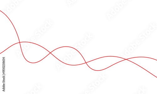 abstract simple red wave line design.