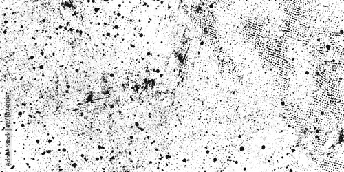 Vector abstract artistic black paint splatter texture overlay with distressed ink stains rough grunge background.