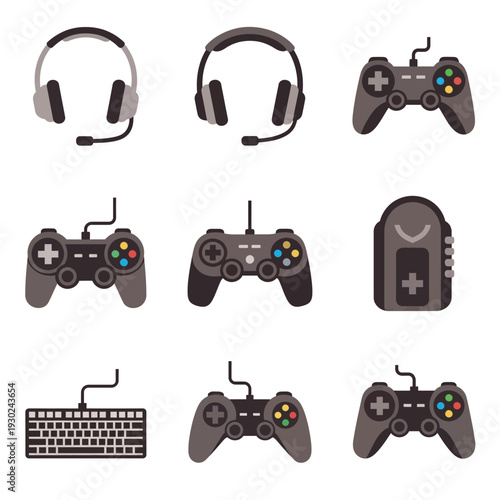 Collection of Gaming Accessories and Controllers.
