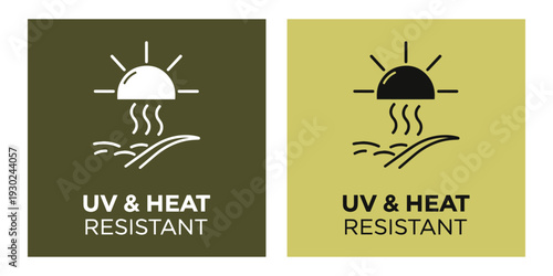 Uv and heat resistant icons in green and yellow