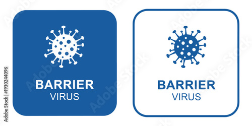Virus barrier icons with blue and white design